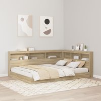 Berkfield Home Storage Headboard with Shelf Sonoma oak 160 cm Engineered wood in Brown