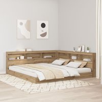 Berkfield Home Storage Headboard with Shelf Artisan oak 180 cm Engineered wood in Brown