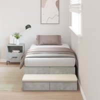 Berkfield Home Storage Bed Frame Concrete Grey 90x200 cm