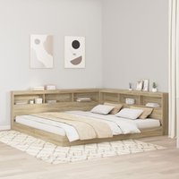 Berkfield Home Bookcase Bed Sonoma Oak 180x200 cm Engineered Wood in Beige