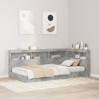 Berkfield Home Bookcase Bed Concrete Grey 75x190 cm Engineered Wood