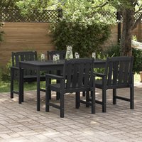 Berkfield Home Garden Dining Chairs 4 pcs Black 65, 5x55, 5x88 cm HDPE