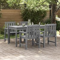 Berkfield Home Garden Dining Chairs 4 pcs Light Grey 65.5x55.5x88 cm HDPE