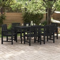 Berkfield Home Garden Dining Chairs 6 pcs Black 65, 5x55, 5x88 cm HDPE