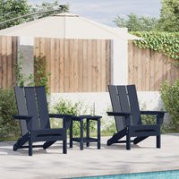 Berkfield Home Foldable Adirondack Chairs 2 pcs Navy Blue 74.5x80.5x90 cm HDPE