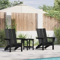Berkfield Home Foldable Adirondack Chairs 2 pcs Black 74.5x80.5x90 cm HDPE