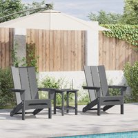 Berkfield Home Foldable Adirondack Chairs 2 pcs Light Grey 74.5x80.5x90 cm HDPE