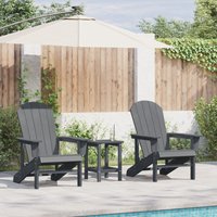 Berkfield Home Adirondack Chairs 2 pcs Light Grey 74x82x90 cm HDPE | Size: 74 x 82 x 90 cm