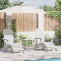 Berkfield Home Adirondack Chairs with Footrests 2 pcs White HDPE