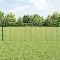 Berkfield Home Euro Fence with 5 U Posts Green 0.6x10 m Steel