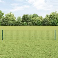 Berkfield Home Euro Fence with 5 U Posts Green 0.4x10 m Steel