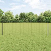 Berkfield Home Euro Fence with 11 U Posts Grey 0, 6x25 m Steel