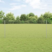 Berkfield Home Euro Fence with 10 U Posts Silver 1x10 m Steel