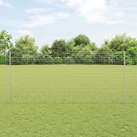 Berkfield Home Euro Fence with 10 U Posts Silver 1, 4x10 m Steel