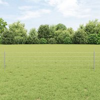 Berkfield Home Euro Fence with 11 U Posts Silver 0, 4x50 m Steel