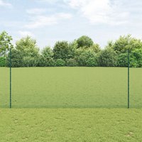 Berkfield Home Welded Wire Fence with 5 U Posts Green 1.6x10 m Steel