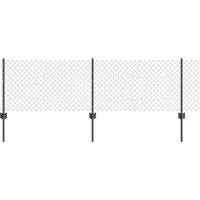 Berkfield Home Welded Wire Fence with 5 U Posts Grey 0.4x10 m Steel