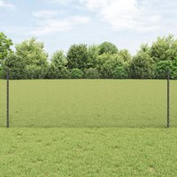 Berkfield Home Welded Wire Fence with 11 U Posts Grey 0.8x25 m Steel