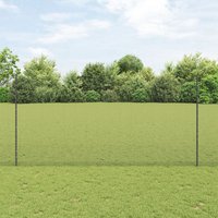 Berkfield Home Welded Wire Fence with 22 U Posts Grey 1.5x25 m Steel