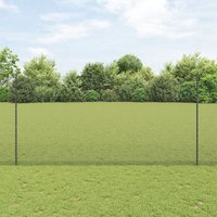 Berkfield Home Welded Wire Fence with 44 U Posts Grey 1.5x50 m Steel
