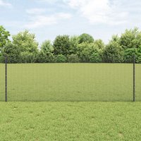 Berkfield Home Welded Wire Fence with 44 U Posts Grey 0.8x100 m Steel