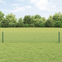 Berkfield Home Fence Posts 5 pcs U-Channel Green 40 cm Steel