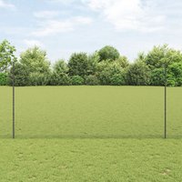 Berkfield Home Fence Posts 22 pcs U-Channel Grey 160 cm Steel