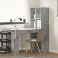 Berkfield Home with Shelf with Storage Concrete Grey 122 x 67 x 145 cm