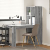 Berkfield Home with Shelf with Storage Grey Sonoma 122 x 67 x 145 cm