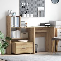 Berkfield Home with Drawer with Shelf with Storage Artisan oak 131.5 x 50 x 106.5 cm Engineered wood in Brown