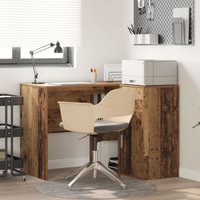 Berkfield Home Corner Desk Old Wood 102x88x75 cm Engineered Wood in Cream | Size: 102 x 88 x 75 cm