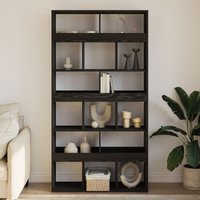 Berkfield Home Plant Stand Black Oak Engineered Wood 100x33x187, 5 cm