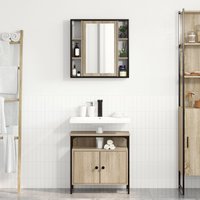 Berkfield Home 2 Piece Bathroom Cabinet Set Sonoma Oak Engineered Wood in Brown