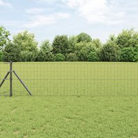 Berkfield Home Euro Fence with 13 Posts 0.6x25 m Galvanised Steel Grey