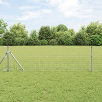 Berkfield Home Euro Fence with 7 Posts 0.6x10 m Galvanised Steel in Silver