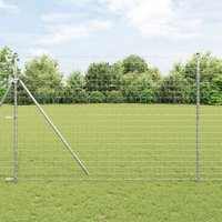 Berkfield Home Euro Fence with 7 Posts 1.6x10 m Galvanised Steel in Grey