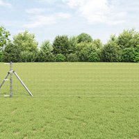 Berkfield Home Euro Fence with 13 Posts 0.6x25 m Galvanised Steel in Grey