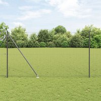 Berkfield Home Euro Fence with 7 Spike Posts 1.6x10 m Galvanised Steel Grey in Silver