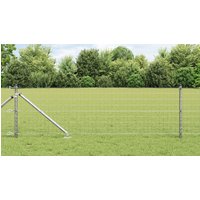 Berkfield Home Euro Fence with 13 Spike Posts 0.8x25 m Galvanised Steel in Silver