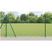 Berkfield Home Euro Fence with 7 Flanged Posts 1.2x10 m Galvanised Steel in Silver