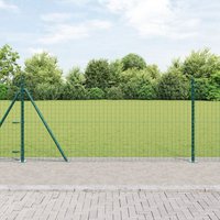 Berkfield Home Euro Fence with 13 Flanged Posts 0.8x25 m Galvanised Steel in Silver