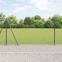 Berkfield Home Euro Fence Set of 2 Grey Steel 25 x 1.2 m Durable Euro Fence
