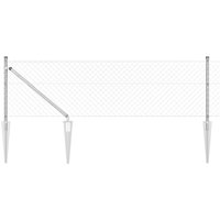Berkfield Home Chain Link Fence with 7 Spike Posts 0.4x10 m Galvanised Steel in Silver