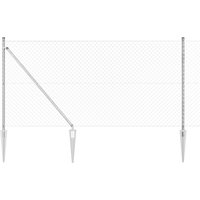 Berkfield Home Chain Link Fence with 7 Spike Posts 1.4x10 m Galvanised Steel in Silver
