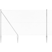 Berkfield Home Chain Link Fence with 7 Spike Posts 1.6x10 m Galvanised Steel in Silver