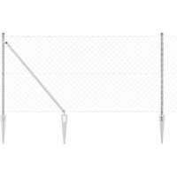 Berkfield Home Chain Link Fence with 13 Spike Posts 1.2 x 25 m Galvanised Steel in Silver
