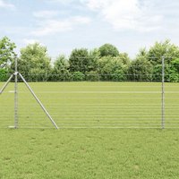 Berkfield Home Field Fence 1.2x25 m Galvanized Steel in Silver