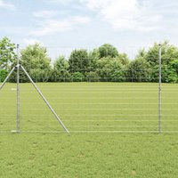 Berkfield Home Field Fence 1.5x50 m Galvanised Steel in Silver
