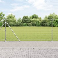 Berkfield Home Field Fence 1.2x25 m Galvanised Steel in Silver