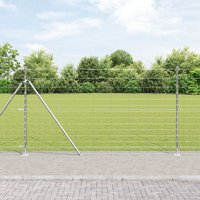 Berkfield Home Field Fence 1.4x50 m Galvanized Steel in Silver